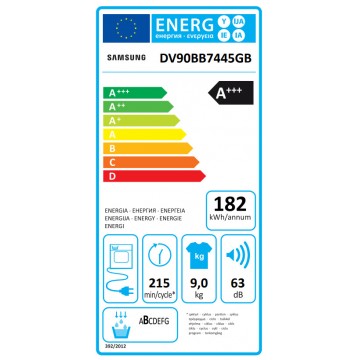 Samsung DV7400B Στεγνωτήριο 9kg A+++ με Αντλία Θερμότητας